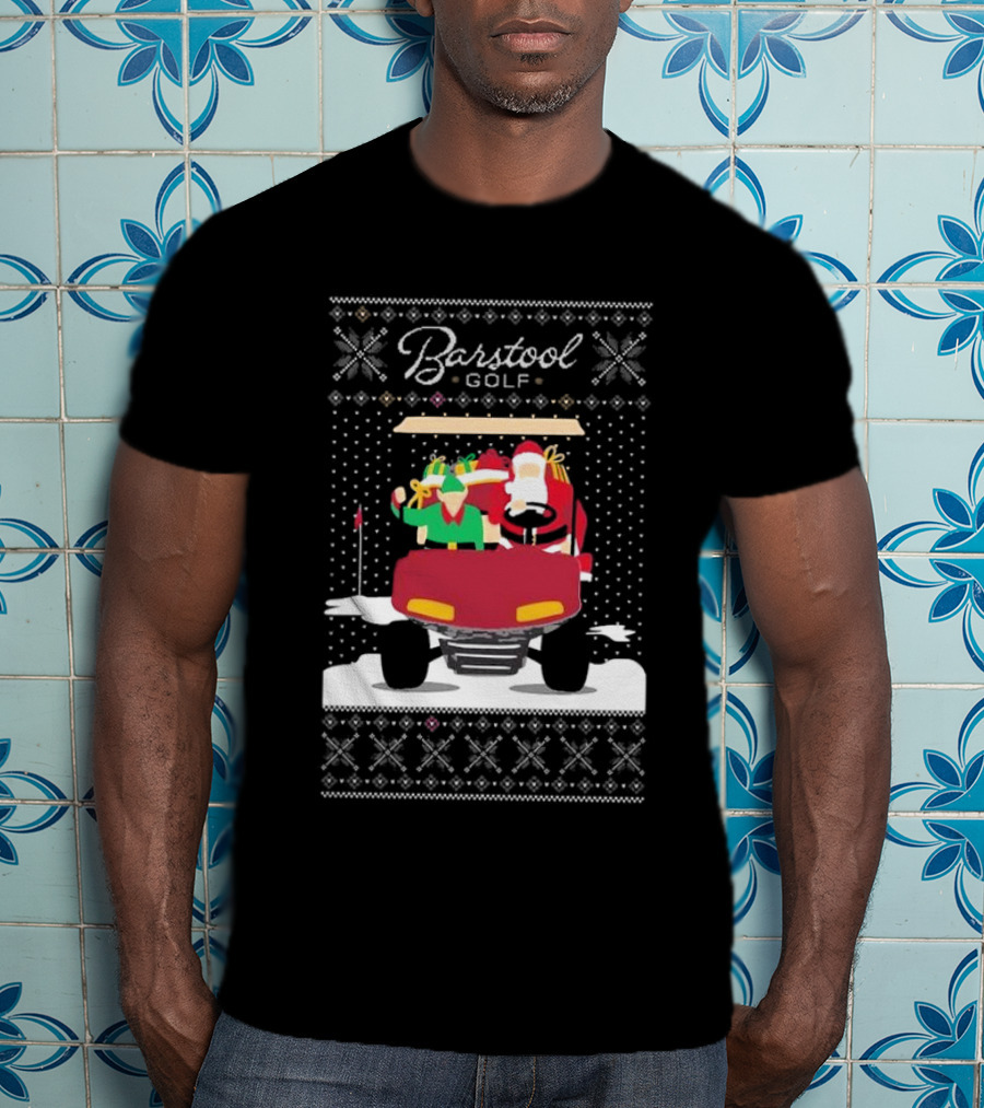 Golf Santa Golf Cart Ugly Christmas T-Shirt
