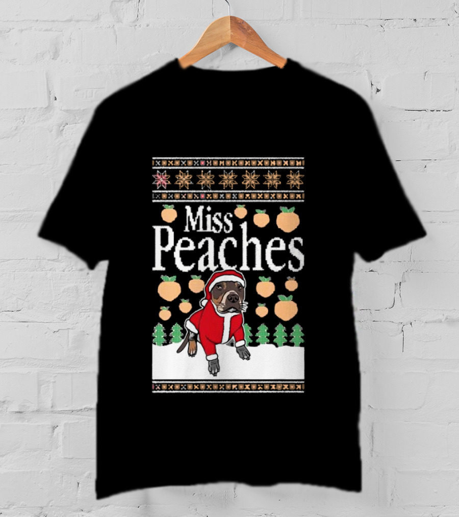 Miss Peaches Santa Pug Ugly Christmas Sweater T-Shirt