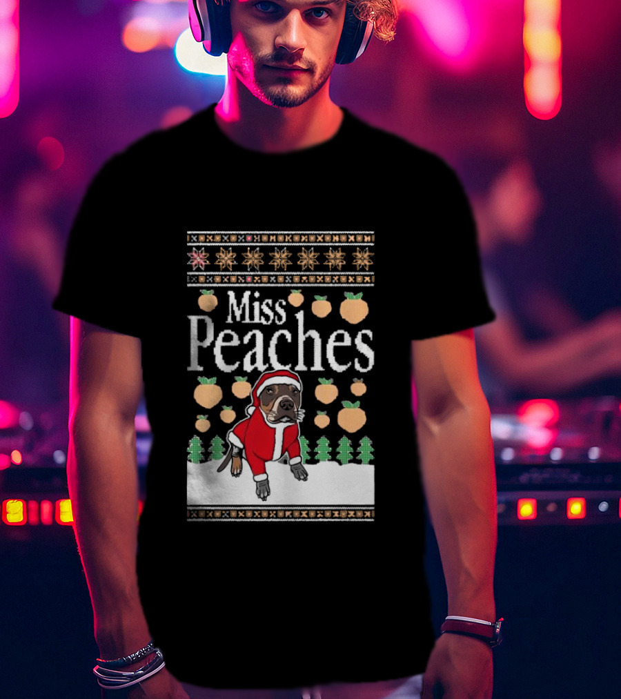 Miss Peaches Santa Pug Ugly Christmas Sweater T-Shirt