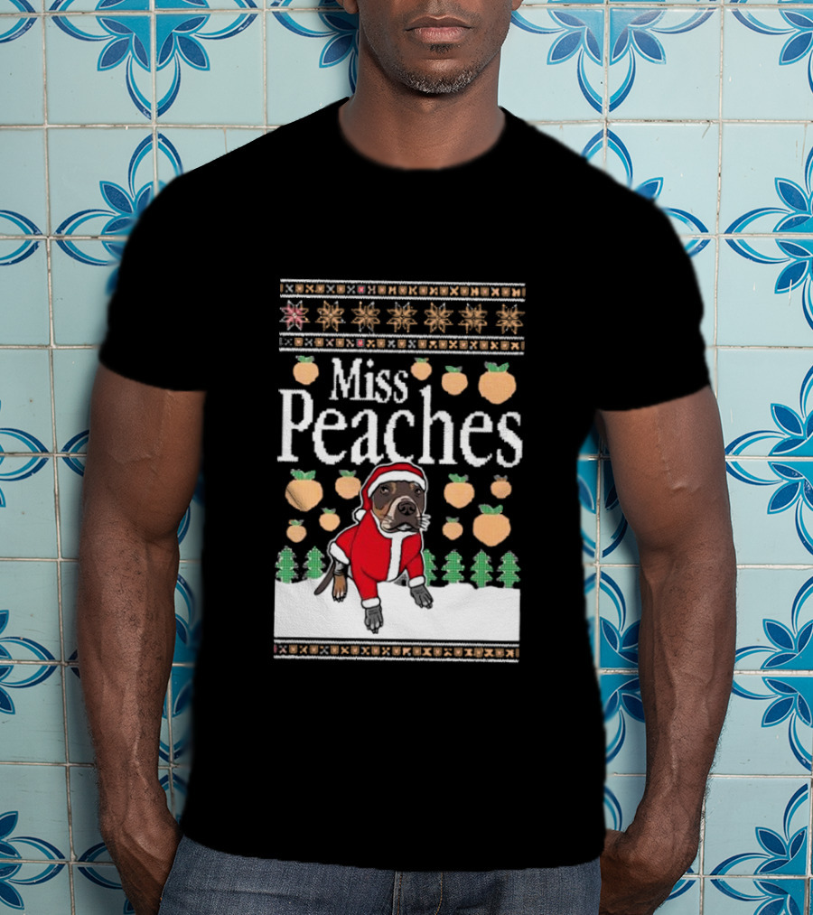 Miss Peaches Santa Pug Ugly Christmas Sweater T-Shirt