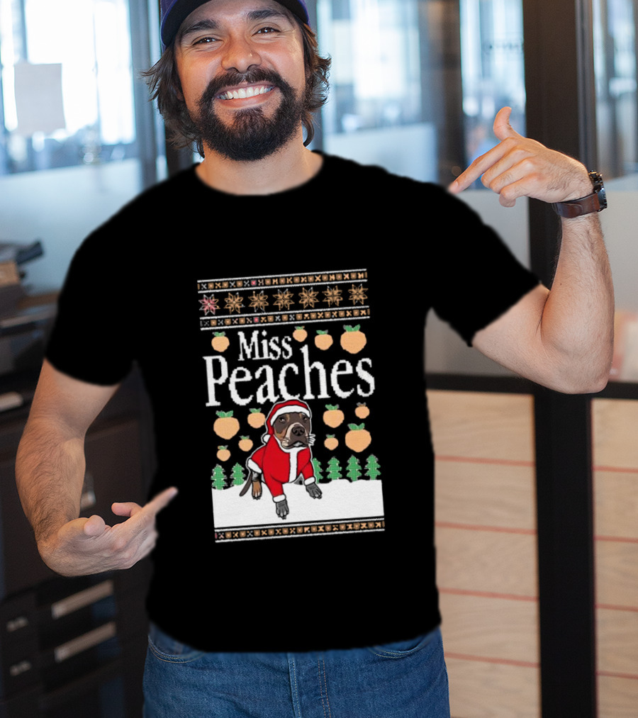 Miss Peaches Santa Pug Ugly Christmas Sweater T-Shirt