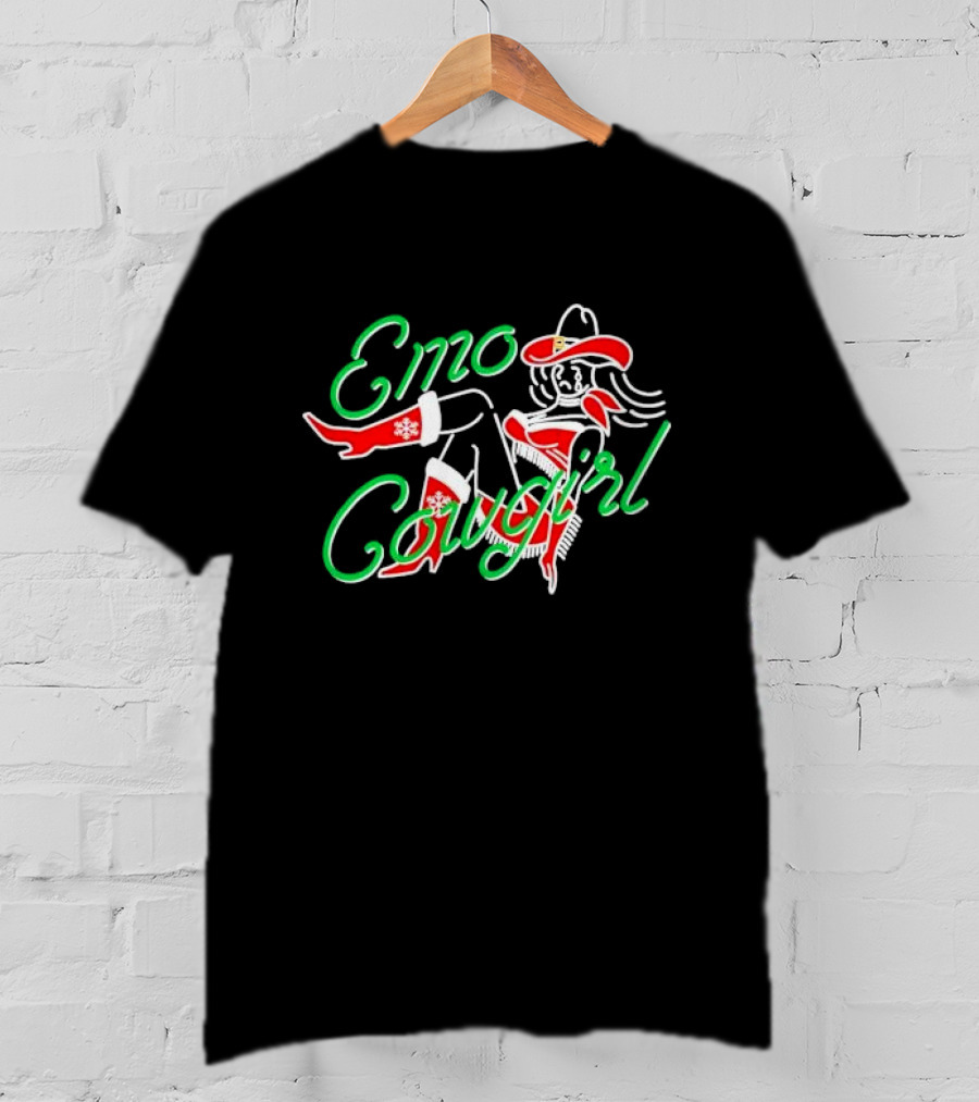 Emo Cowgirl Christmas Holiday T-Shirt