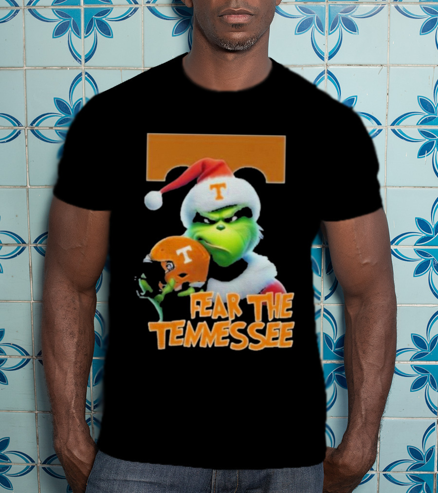 Fear The Tennessee Volunteers Grinch Football Helmets T-Shirt