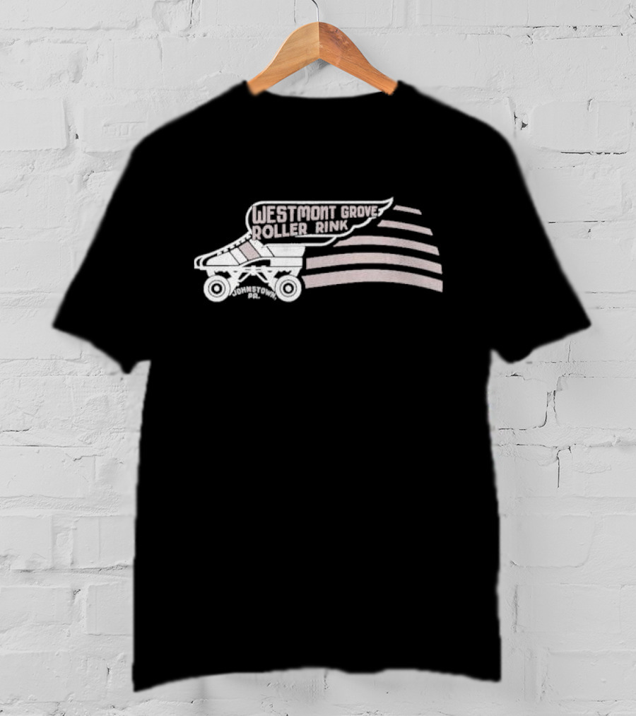 Westmont Grove Roller Rink Johnstown PA Vintage Logo With Retro Skating T-Shirt