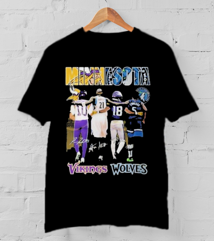 Minnesota Vikings Wolves Signature Collaboration T-Shirt