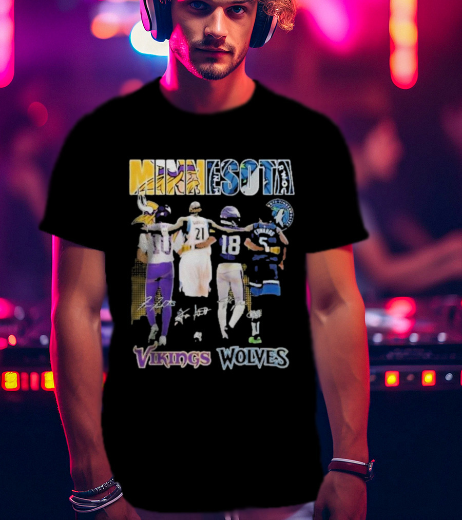 Minnesota Vikings Wolves Signature Collaboration T-Shirt