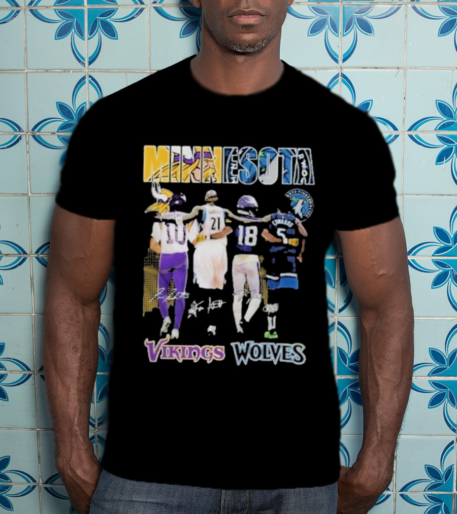 Minnesota Vikings Wolves Signature Collaboration T-Shirt