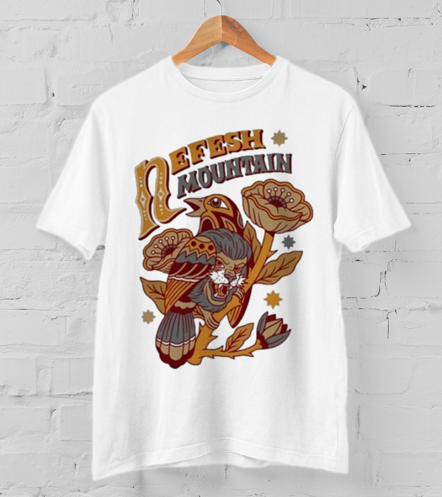 Nefesh Mountain Sparrow Vintage Floral Lion And Bird T-Shirt