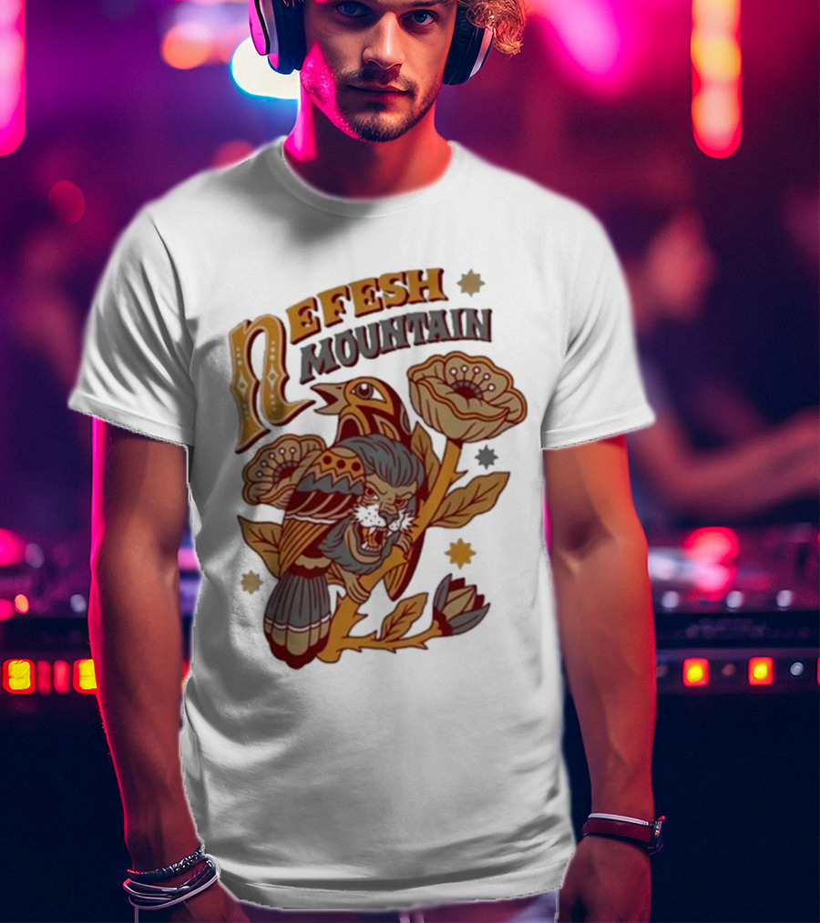 Nefesh Mountain Sparrow Vintage Floral Lion And Bird T-Shirt