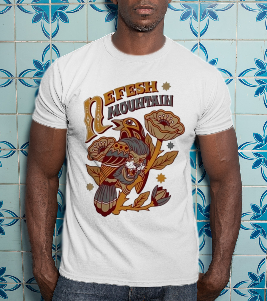 Nefesh Mountain Sparrow Vintage Floral Lion And Bird T-Shirt
