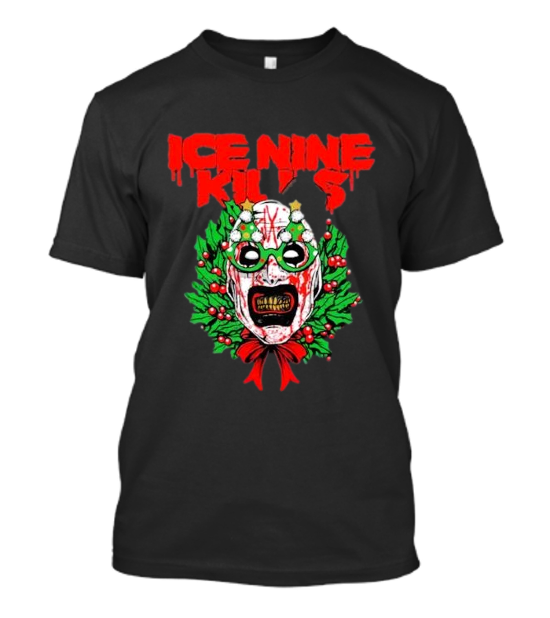 Ice Nine Kills Horror Christmas Wreath Mask T-Shirt