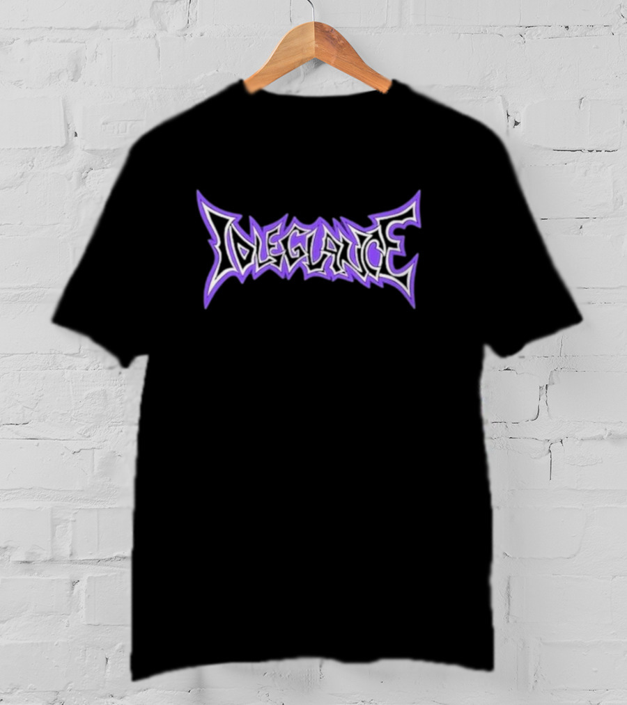 Idleglance Purple Gothic Text T-Shirt