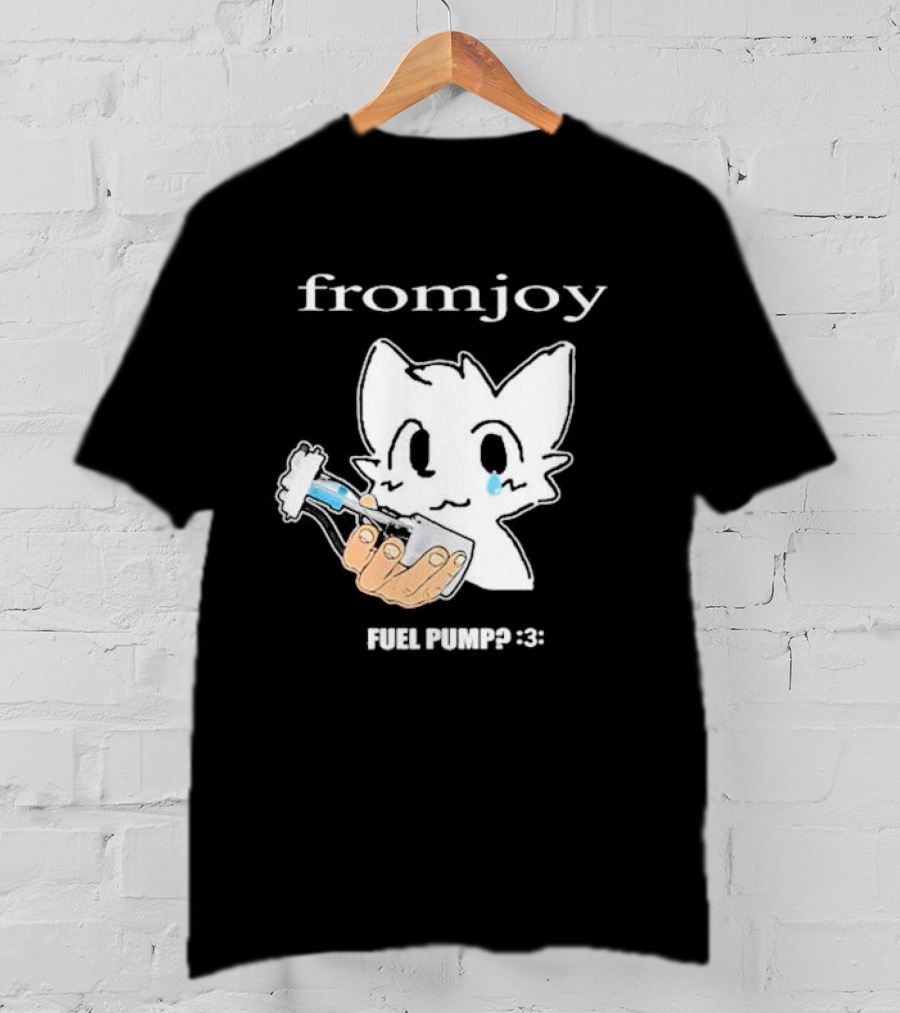Fromjoy Fuel Pump Cute Cartoon With Tearful Cat Face T-Shirt