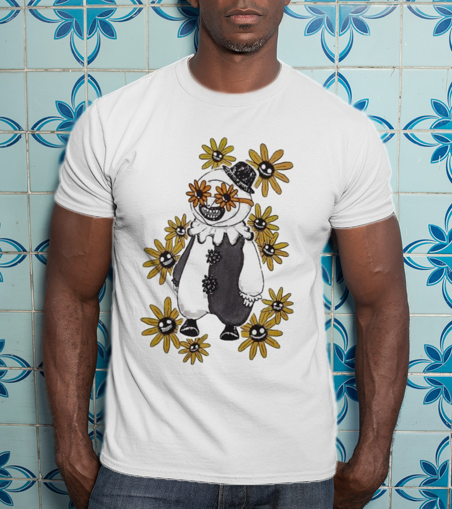 Terrifier 2 Chibi Art The Clown With Smiling Flowers T-Shirt