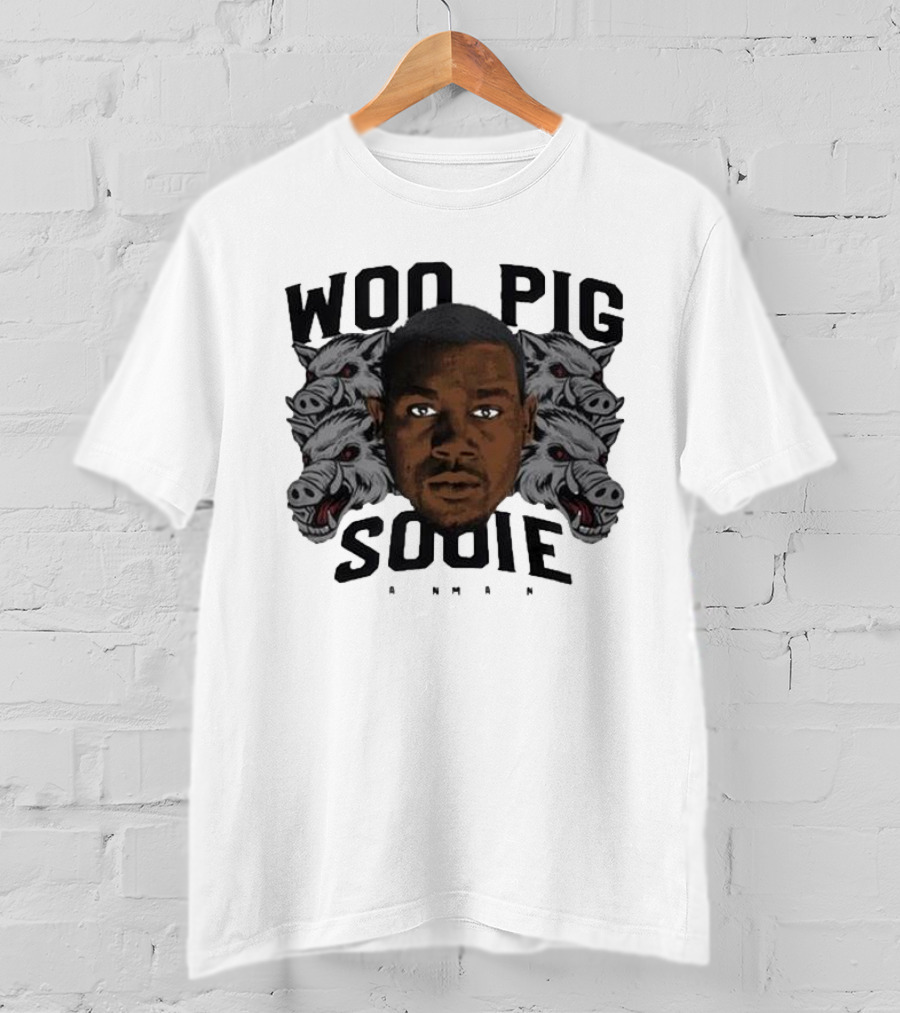 Woo Pig Sooie Darren McFadden Portrait With Razorback Heads T-Shirt
