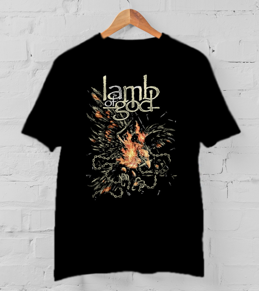 Lamb Of God Flaming Phoenix With Chains T-Shirt