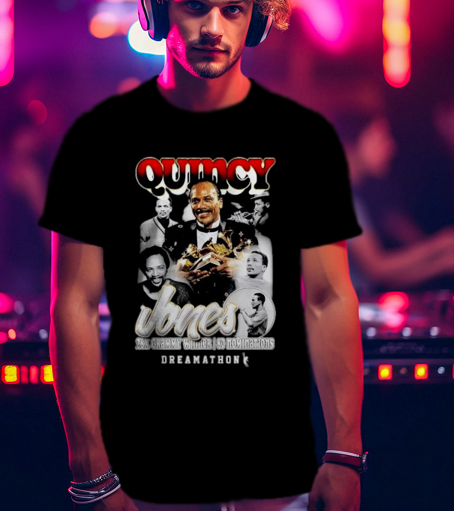 Quincy Jones Dreamathon 28x Grammy Winner 80 Nominations T-Shirt