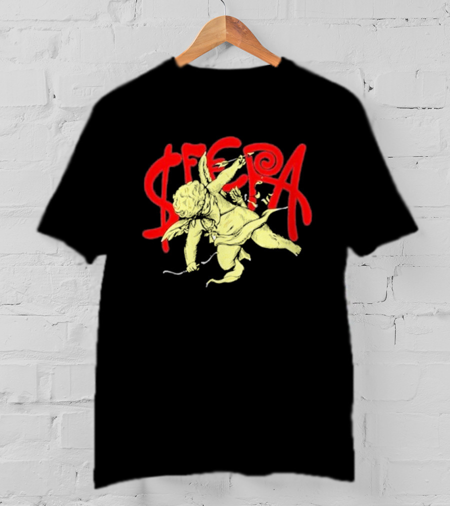 Sfera Ebbasta Cupido Cherub Red Lettering T-Shirt
