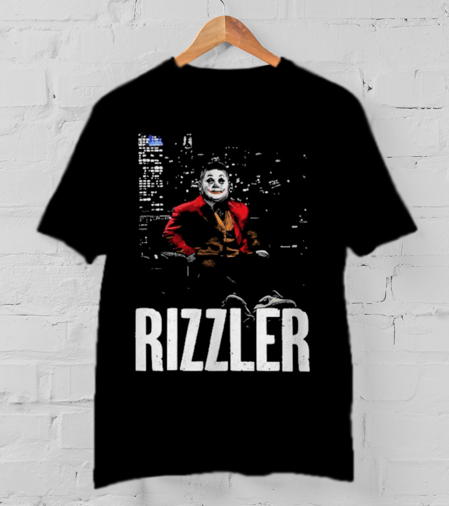 Rizzler Shitheadsteve Joker Style Cityscape Background T-Shirt