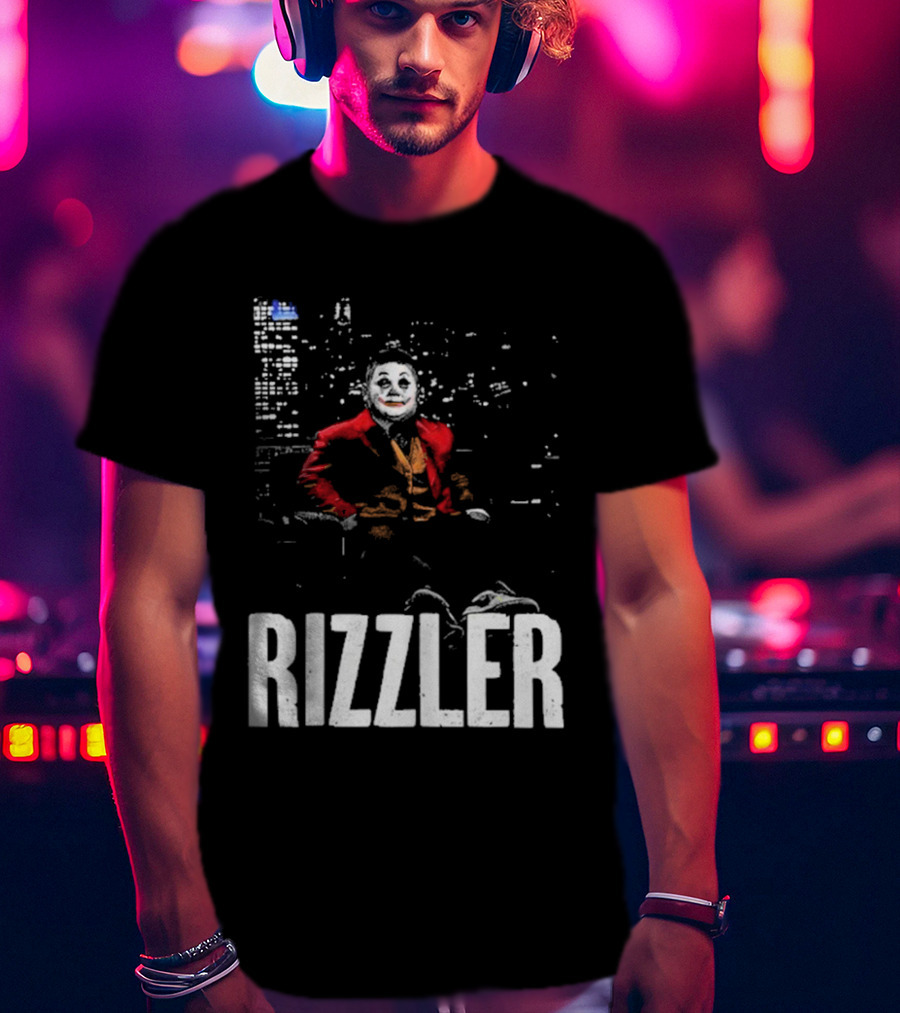 Rizzler Shitheadsteve Joker Style Cityscape Background T-Shirt