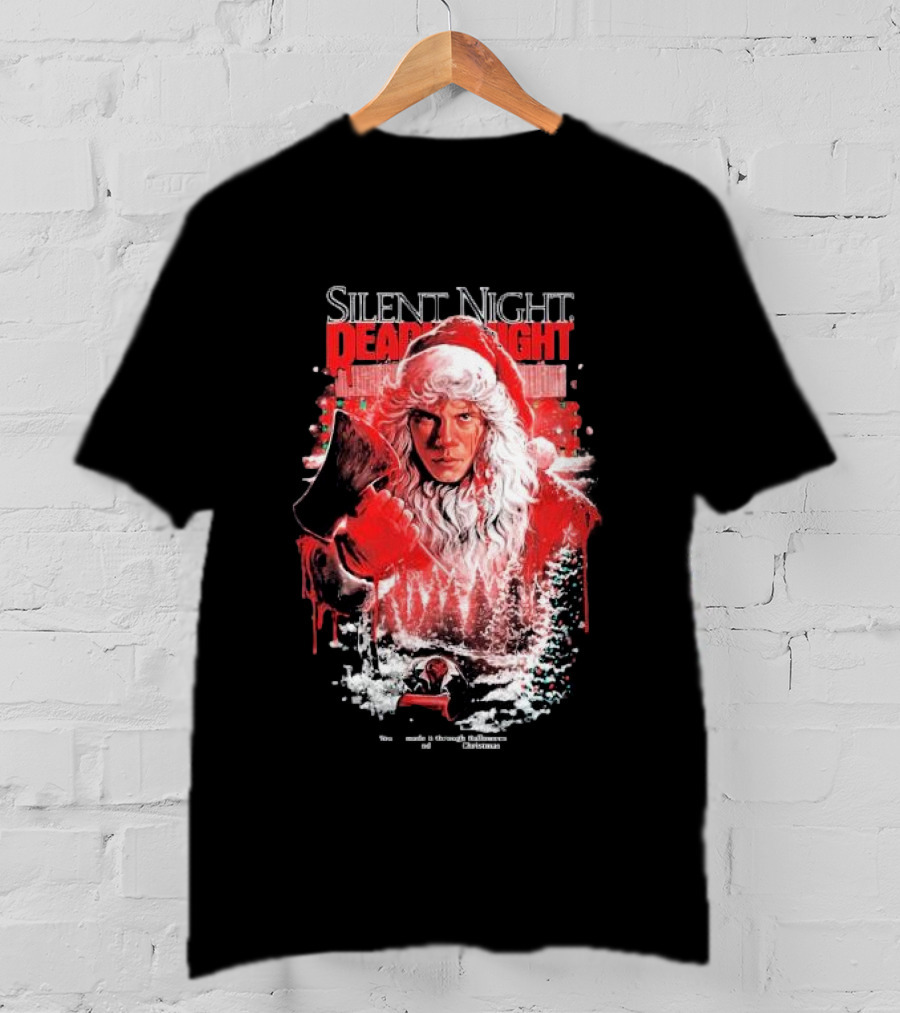 Silent Night Deadly Night Santa's Slay With Axe In Creepy Christmas Scene T-Shirt
