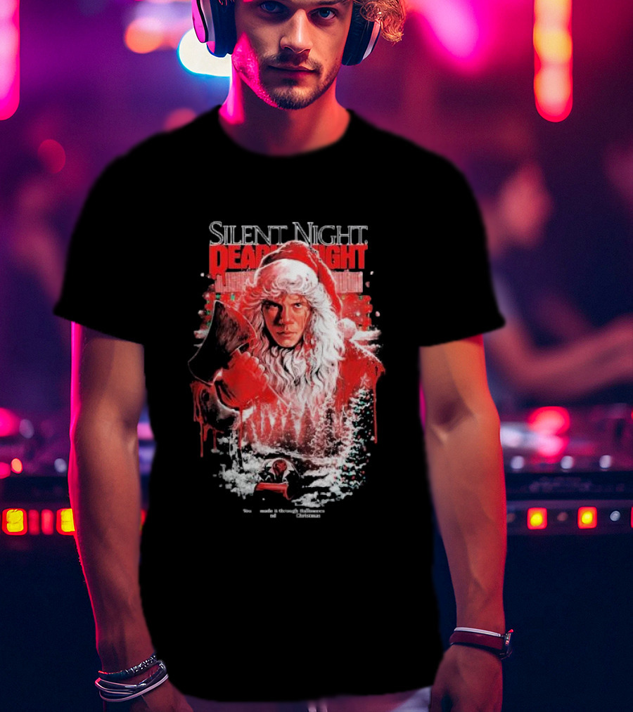 Silent Night Deadly Night Santa's Slay With Axe In Creepy Christmas Scene T-Shirt