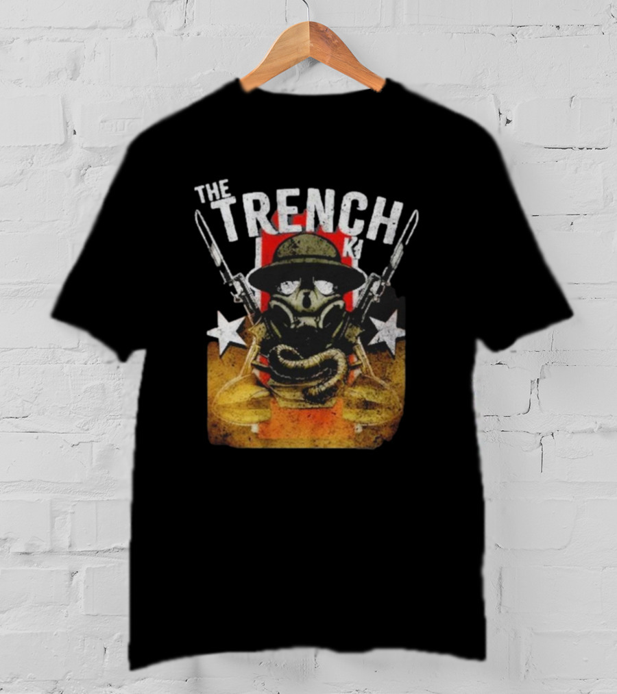 The Fat Electrician The Trench King Soldier Gas Mask Stars T-Shirt