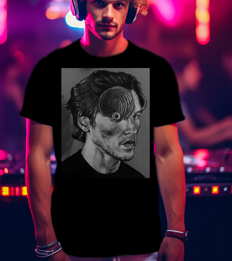 Ceo Of Jermart Jerma Uzumaki Manga Style Portrait Optical Illusion T-Shirt