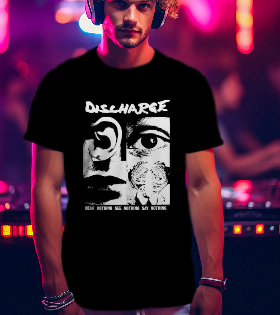 Discharge Hear Nothing See Nothing Say Nothing Band Iconic T-Shirt