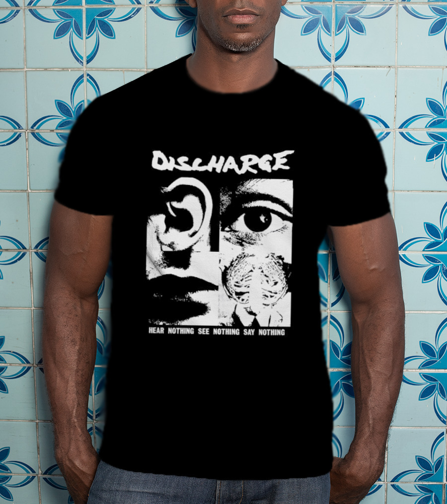 Discharge Hear Nothing See Nothing Say Nothing Band Iconic T-Shirt