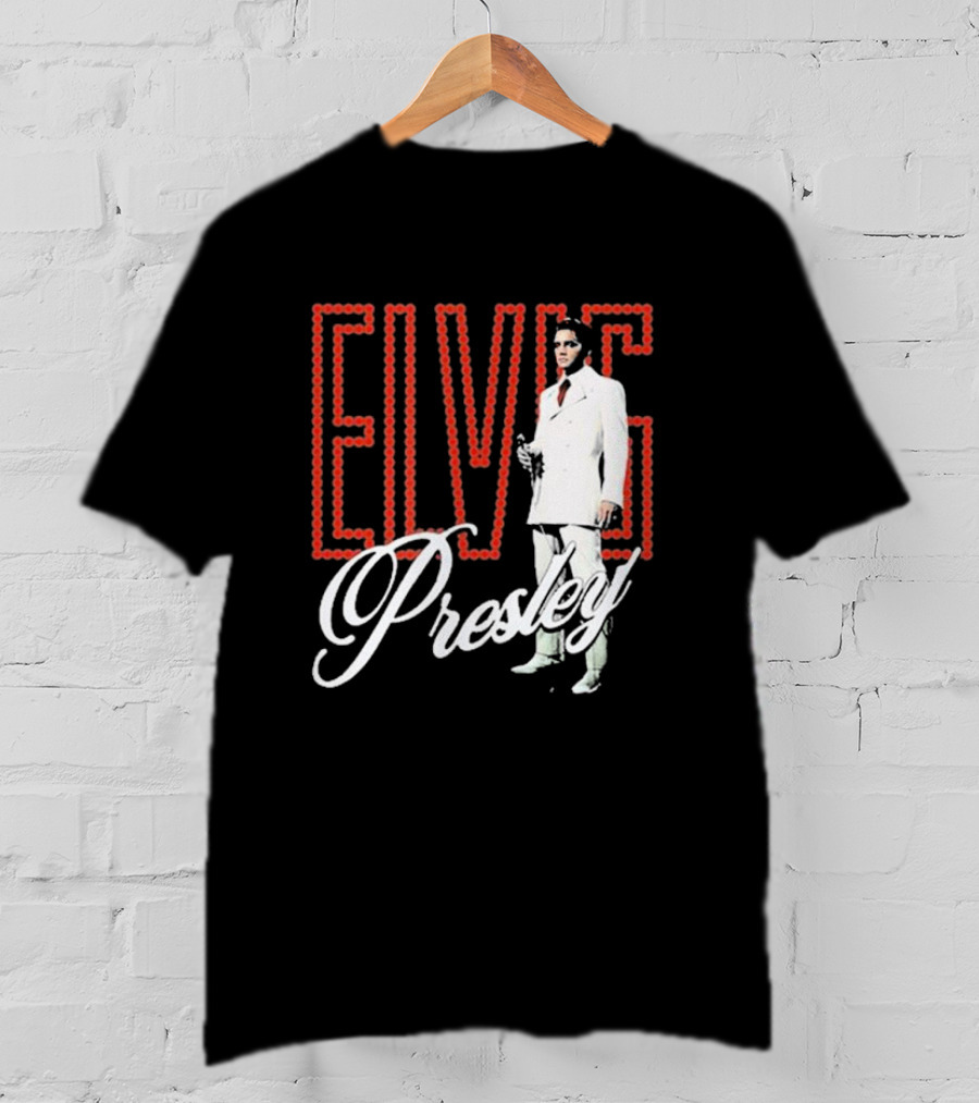 Elvis Presley White Suit Retro Lights T-Shirt