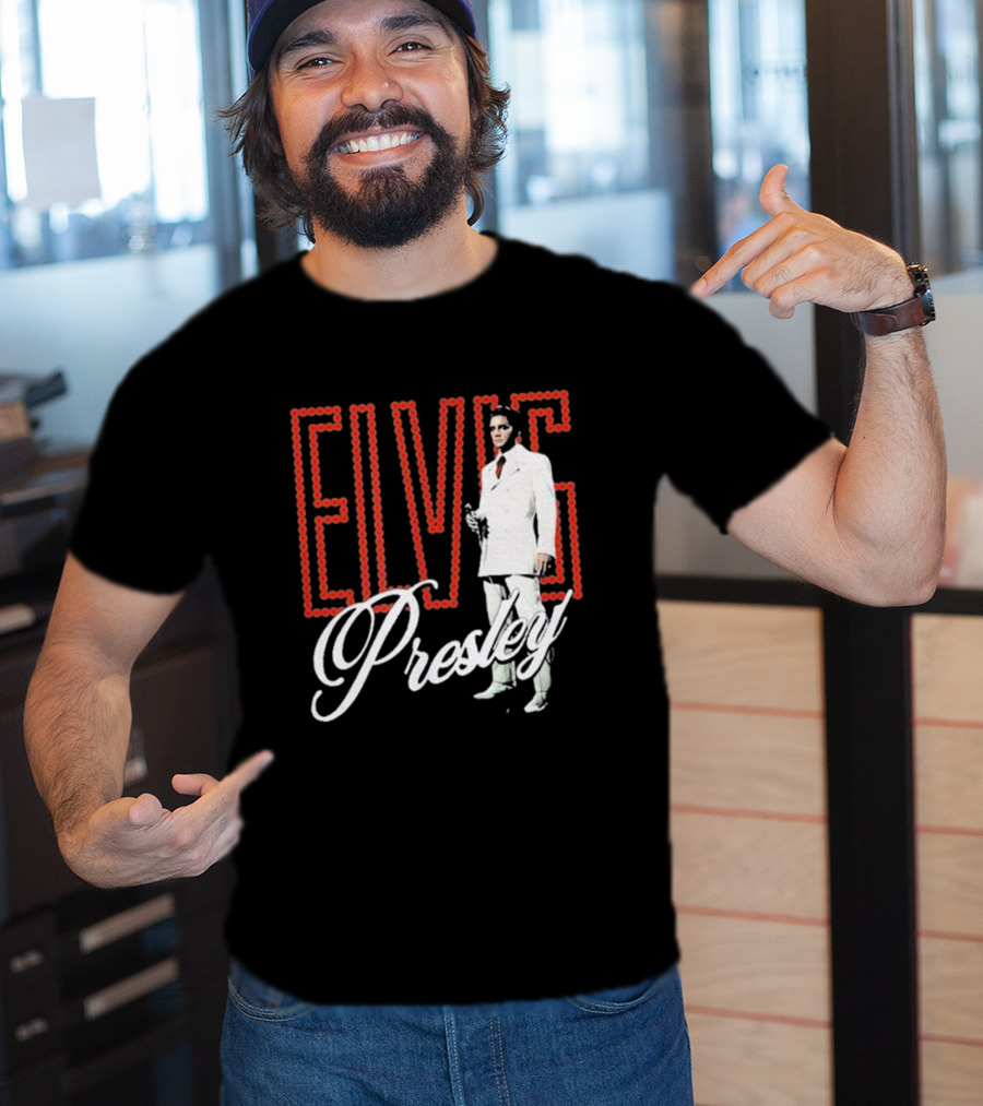 Elvis Presley White Suit Retro Lights T-Shirt