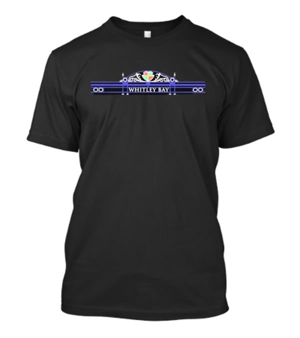 Whitley Bay Station Sign With Ornate Blue And Multicolor Details T-Shirt