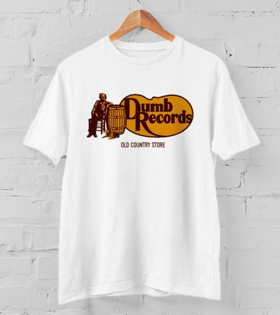 Dumb Records Old Country Store Barrel And Seated Figure T-Shirt