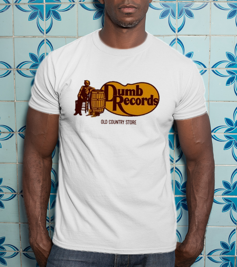 Dumb Records Old Country Store Barrel And Seated Figure T-Shirt