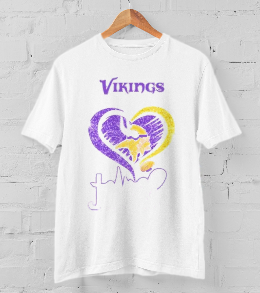 Vikings Heart Jesus Purple And Gold Minnesota T-Shirt