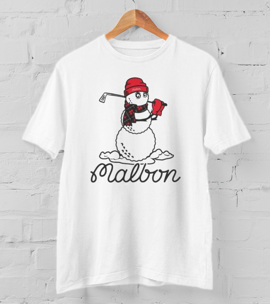 Malbon Snowman Golf Winter Hat Scarf T-Shirt
