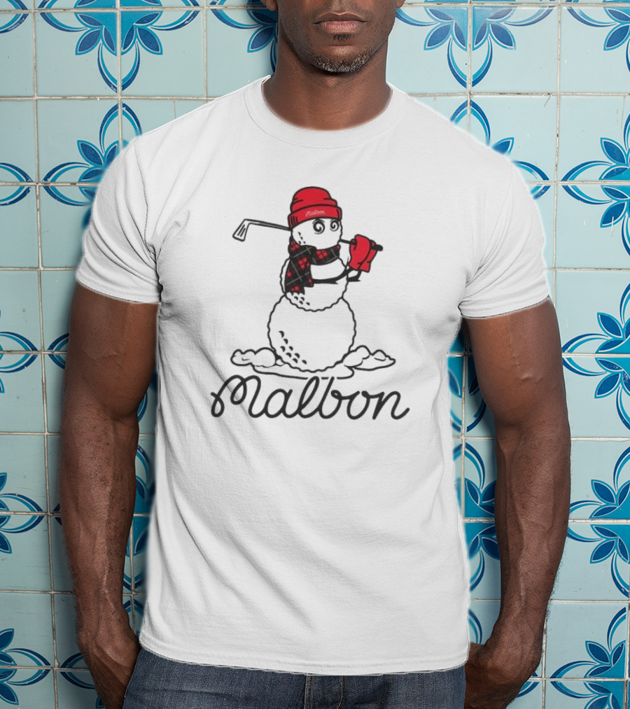 Malbon Snowman Golf Winter Hat Scarf T-Shirt