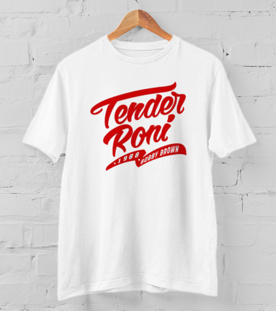 Tender Roni 1988 Bobby Brown Bold Red Lettering T-Shirt