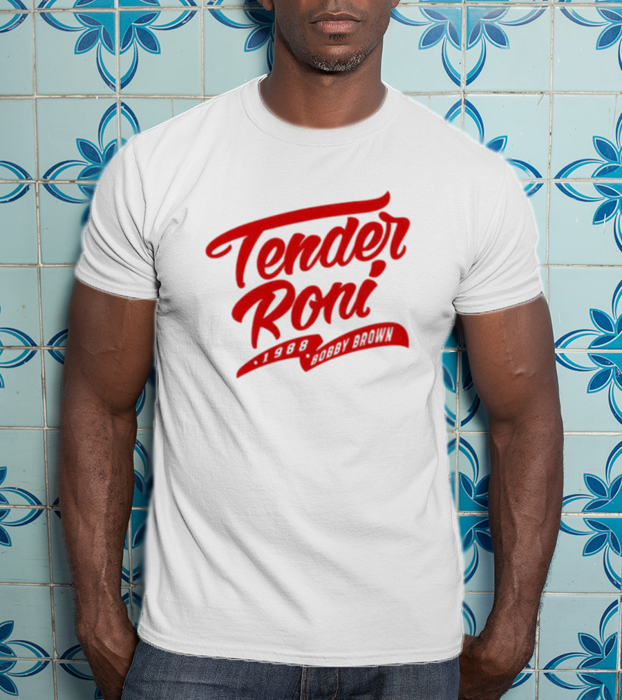 Tender Roni 1988 Bobby Brown Bold Red Lettering T-Shirt