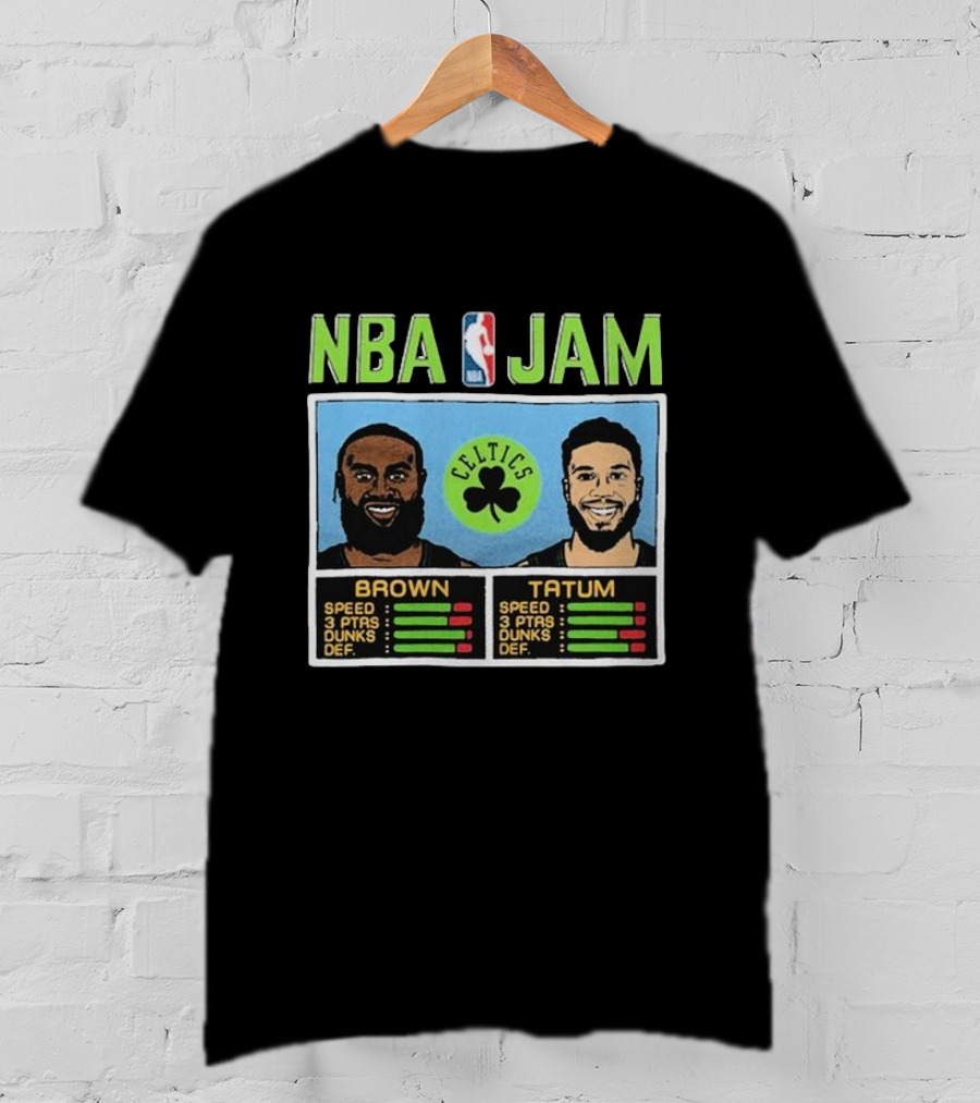 Nba Jam Celtics Brown Tatum Stats T-Shirt