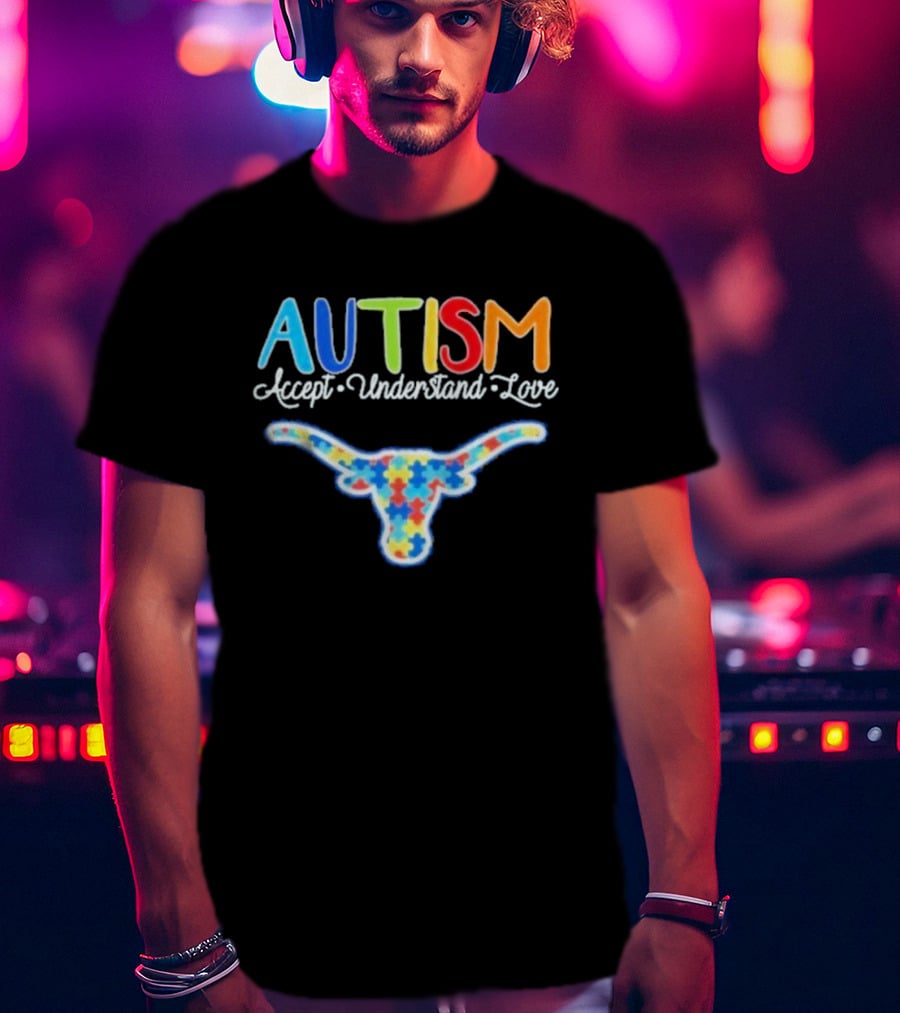 Texas Longhorns Autism Accept Understand Love T-Shirt