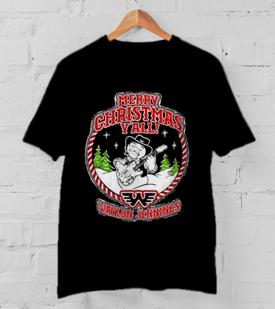 Merry Christmas Y'all Waylon Jennings T-Shirt