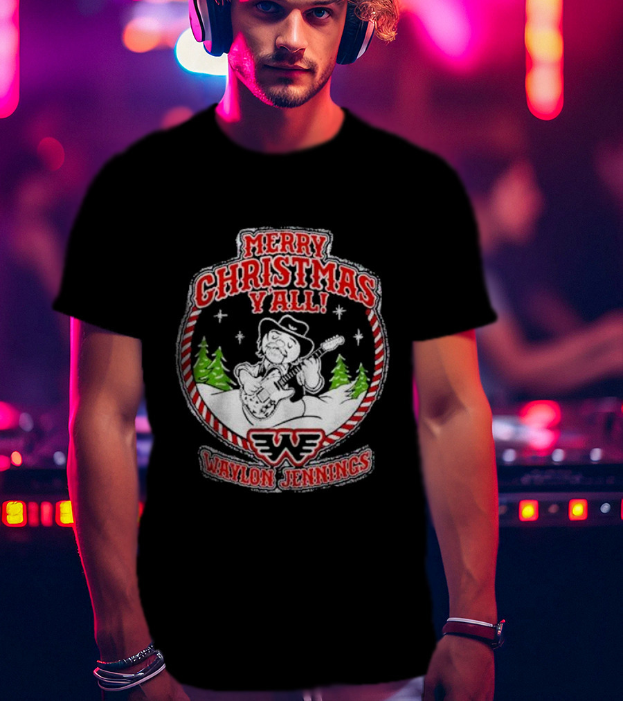Merry Christmas Y'all Waylon Jennings T-Shirt