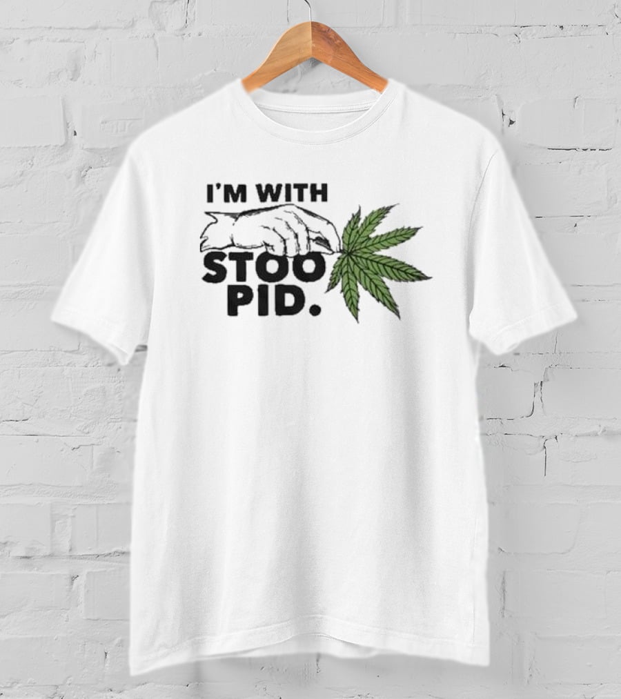 I'm With Stoopid Leaf Hand Graphic Visage T-Shirt