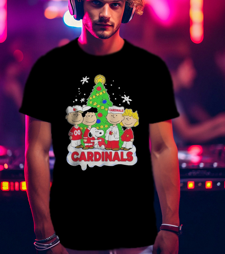 Arizona Cardinals Snoopy Christmas Peanuts Characters Cardinals Fans T-Shirt