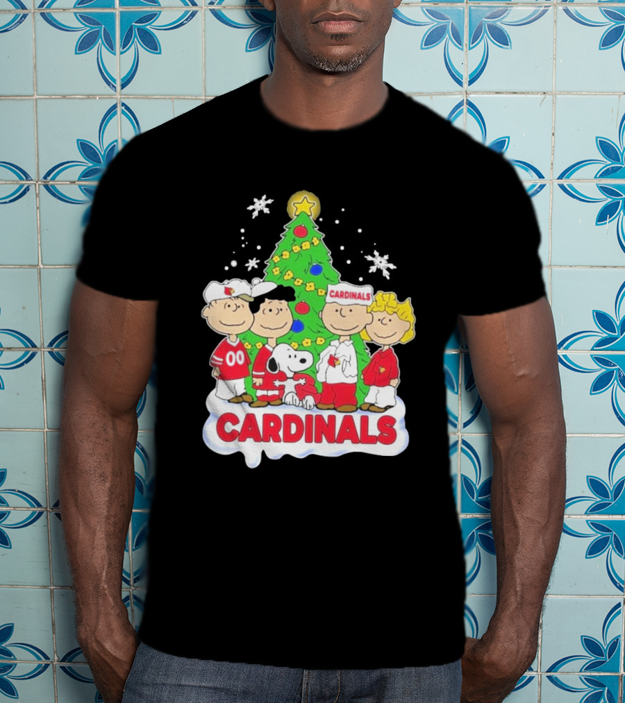 Arizona Cardinals Snoopy Christmas Peanuts Characters Cardinals Fans T-Shirt