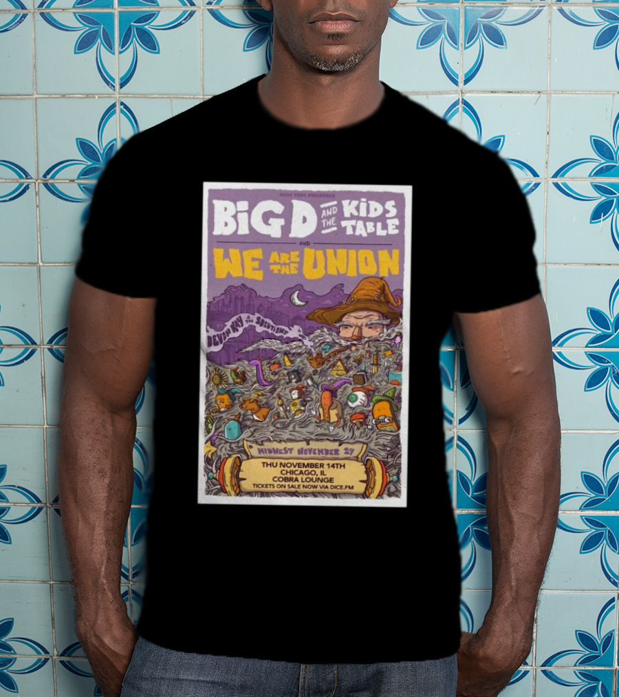 Big D And The Kids Table We Are The Union Devil In The Deep Blue Sea Midwest November 23 Cobra Lounge Chicago Nov 14 Tour T-Shirt
