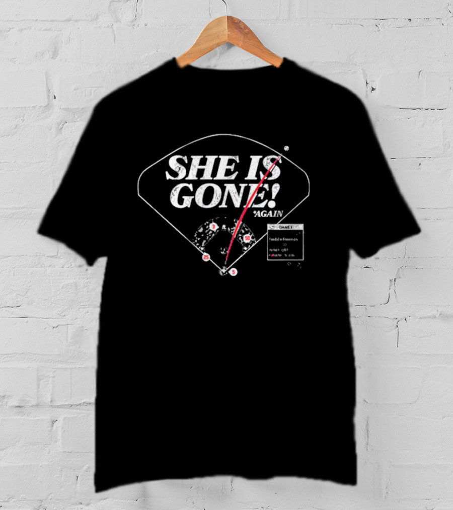 She Is Gone Again Freddie Freeman Baseball Diagram T-Shirt