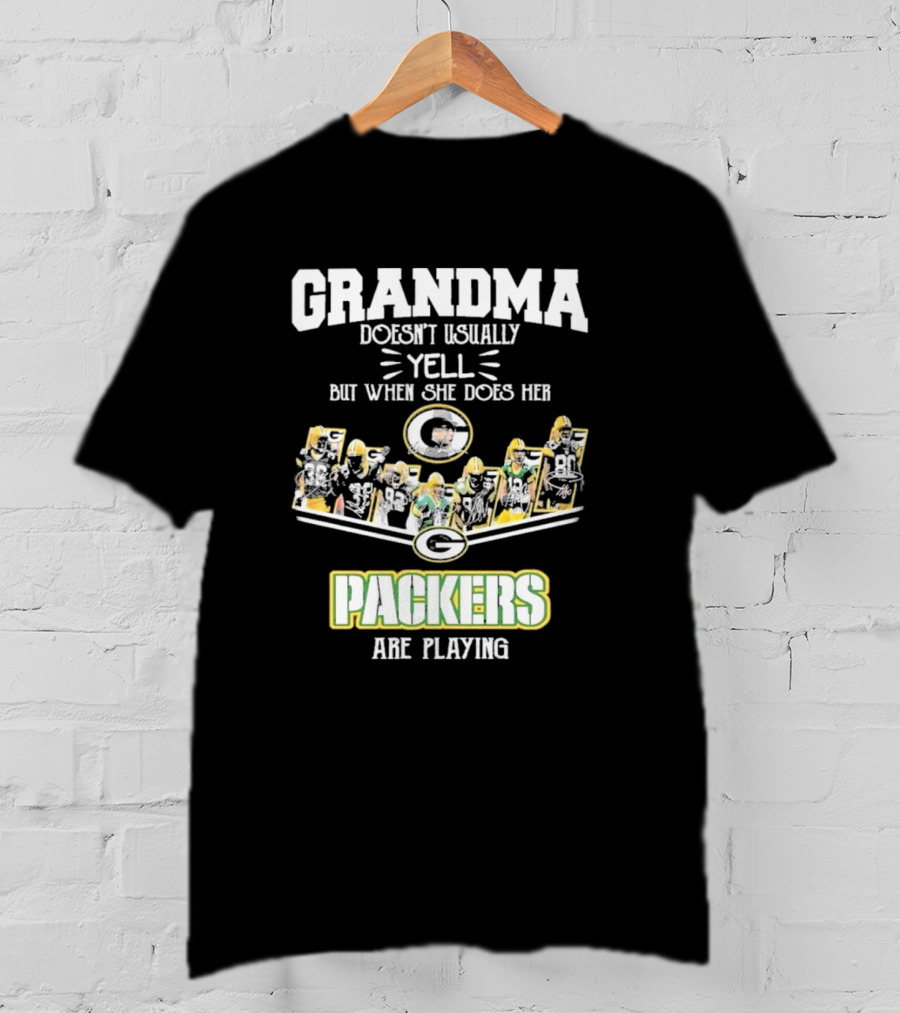Grandma Usually Yell Green Bay Packers Playing T-Shirt